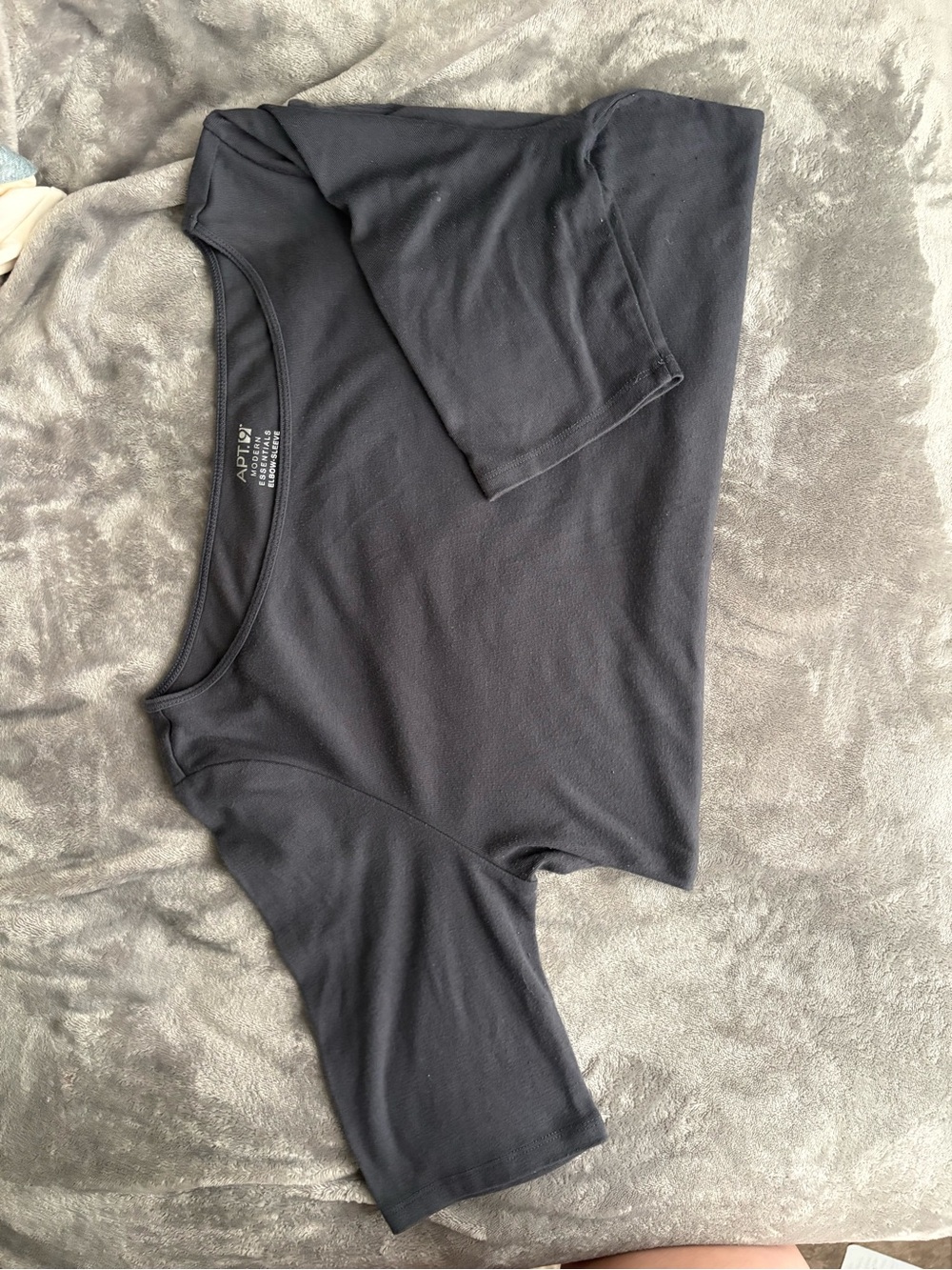 APT. 9 Modern Essentials Elbow-Sleeve Top - Charcoal gray